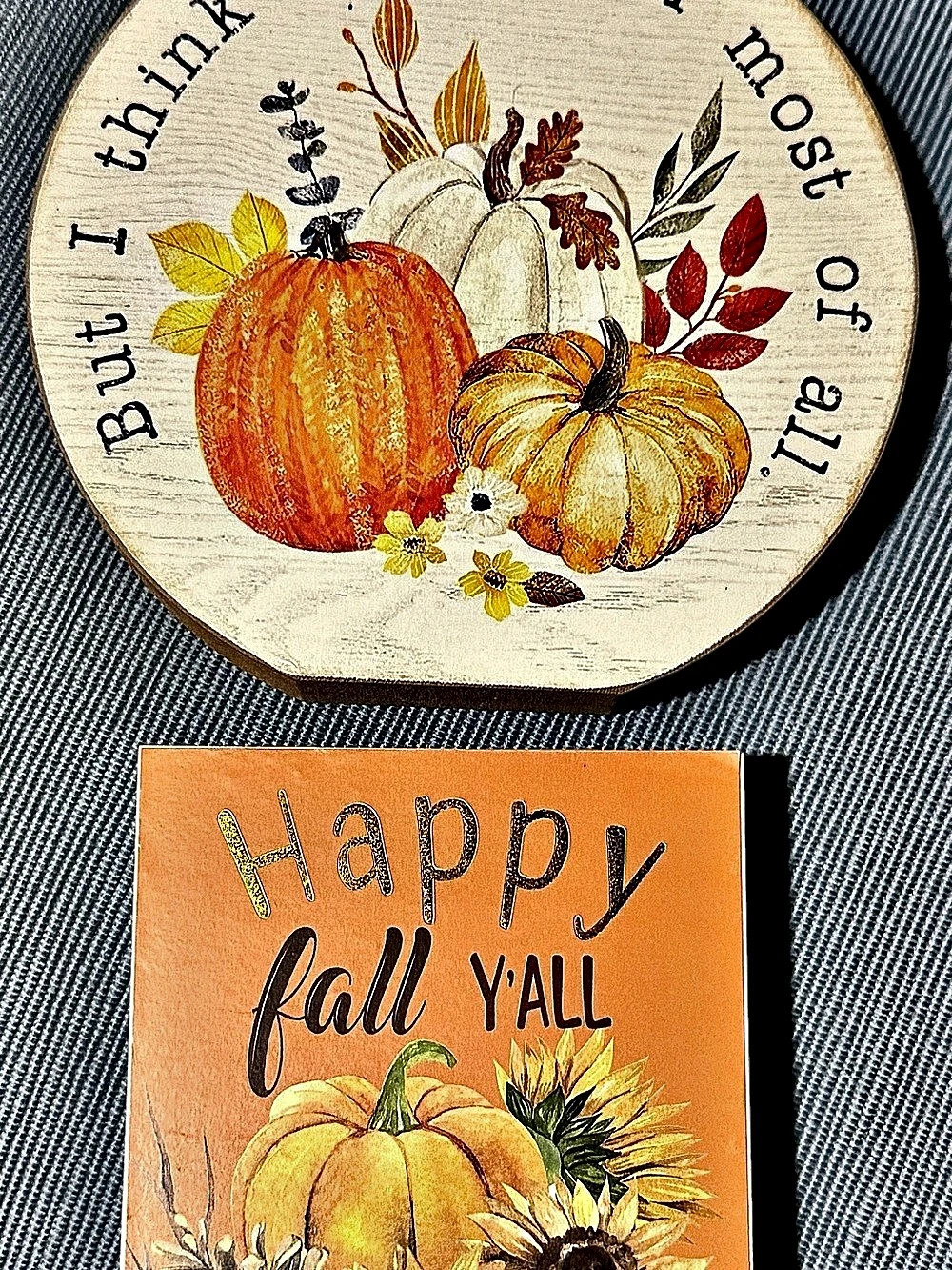 Fall Pumpkin Wall Decor Set Orange & Cream Like New